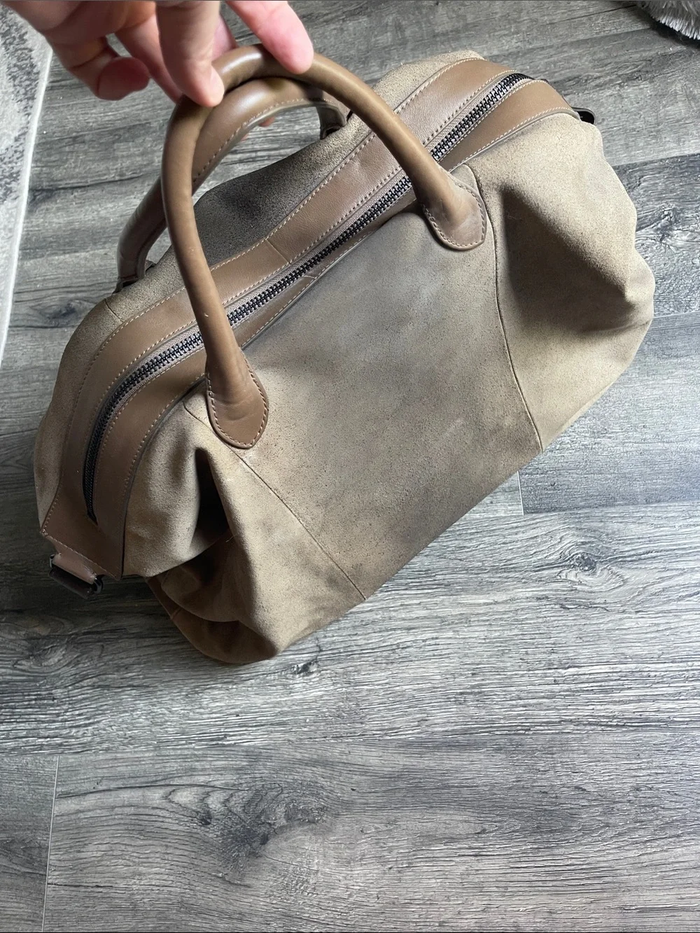 Zara Brown Suede & Leather Men’s Weekender Bag